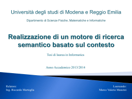 Diapositiva 1 - ISGroup - Università degli studi di Modena e Reggio