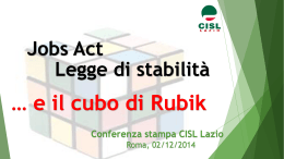 Jobs Act, Legge di stabilità e cubo di Rubik