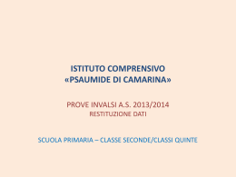 INVALSI RESTITUZIONE DATI 2013 2014 SCUOLA PRIMARIA