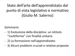 Stato dell*arte dell*apprendistato dal punto di vista