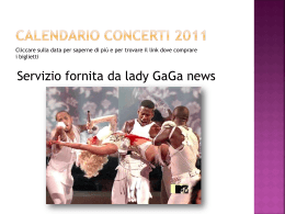Calendario concerti 2011