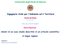 Università degli Studi di Salerno - Corso di Frane