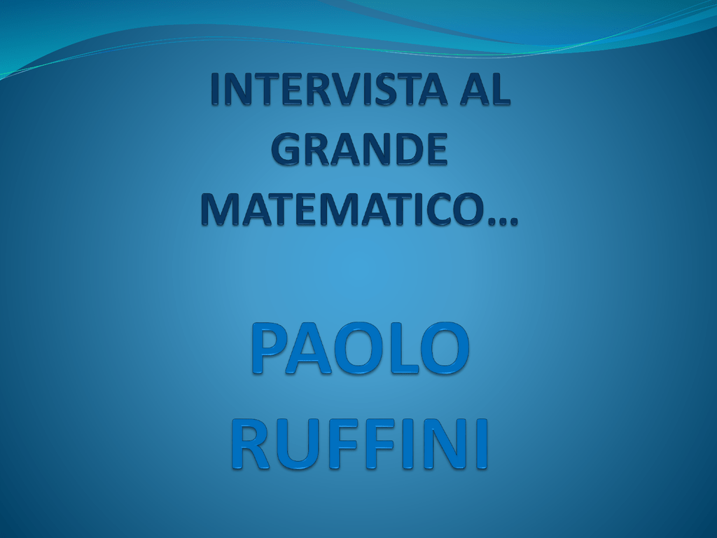 Il Grande Matematico