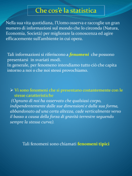 La statistica e il fenomeno turismo