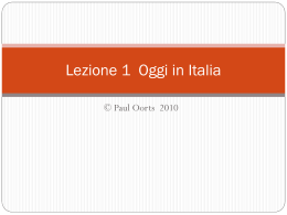 Lezione 1 Oggi in Italia