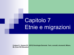 Capitolo 7 Etnie e migrazioni
