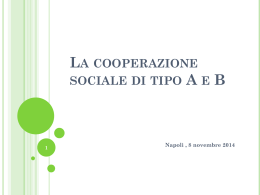 cooperativa sociale - Dipartimento di Scienze Sociali ed Economiche