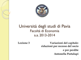 Lezione 3 recesso del socio - Economia