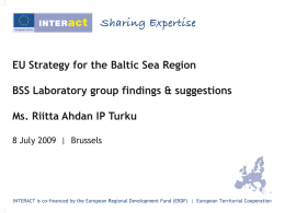 Laboratory Group on EU Strategy for Baltic Sea Region