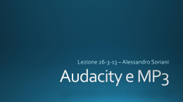 Audacity e MP3 - Laboratorio di Informatica