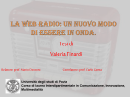Web radio - Cim - Università degli studi di Pavia