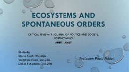 ecosystems and spontaneous orders