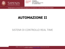 sistema real time - Dipartimento di Informatica e Sistemistica
