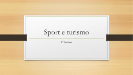 Sport e turismo: presentazione corso