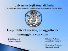 La pubblicità sociale - Cim - Università degli studi di Pavia
