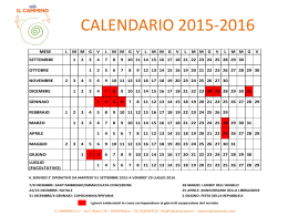 Calendario anno scolastico 2015 - 2016