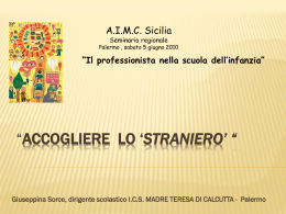Accogliere lo `straniero`2 - AIMC – Associazione Italiana Maestri