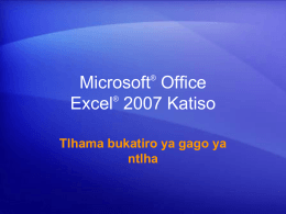 Microsoft® Office Excel® 2007 Katiso