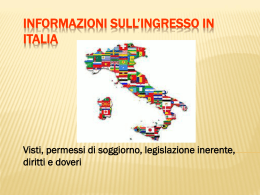 Informazioni sull*ingresso in Italia