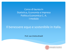 MISURE DEL BENESSERE E DEMOCRAZIA URBANA