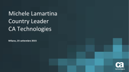 Michele Lamartina Country Leader CA Technologies