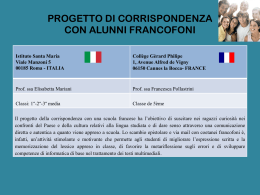 progetto di corrispondenza con alunni francofoni