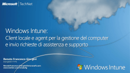 Windows Intune: Client locale e agent per la gestione del computer