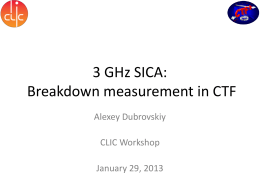 3 GHz SICA: Breakdown measurement in CTF - Indico