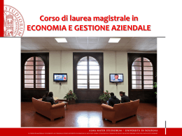 Corso di laurea magistrale in ECONOMIA E GESTIONE AZIENDALE