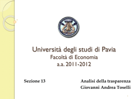 Lezione 13 - Economia - Università degli studi di Pavia