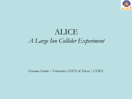 Seminario sull`esperimento ALICE - Viaggio al CERN
