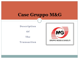 Caso M&G - Master in Diritto Privato Europeo e della Cooperazione