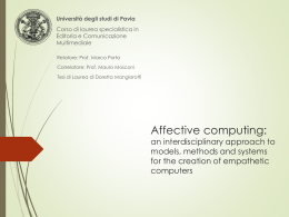 Affective computing: un approccio interdisciplinare a modelli