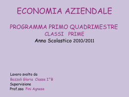 Programma primo Quadrimestre a.s. 2010/2011 classi prime