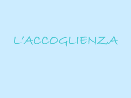 Incontro 11 - Accoglienza
