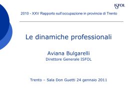 2010 - XXV Rapporto sull`occupazione in provincia di Trento