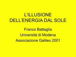 L`energia solare vista dal professor Franco Battaglia