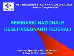 La Divisione Giovanile - Federazione Italiana Gioco Bridge
