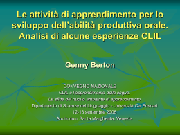 Scarica la presentazione - Universit&agrave; Ca` Foscari di Venezia
