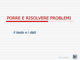 PORRE E RISOLVERE PROBLEMI