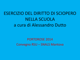 ESERCIZIO DEL DIRITTO DI SCIOPERO NELLA SCUOLA a cura di
