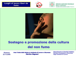 Sostegno e promozione delal cultura del non fumo