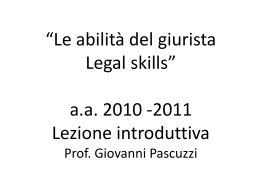 Slides lezione introduttiva