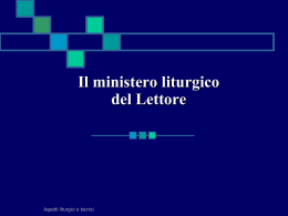 Il ministero liturgico del Lettore