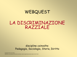 3. La discriminazione razziale - Webquest