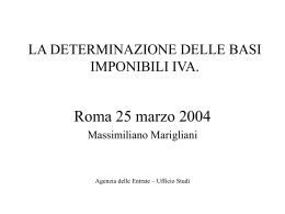 La determinazione delle basi imponibili IVA. Un`analisi del periodo