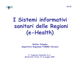 I sistemi informativi sanitari delle Regioni