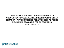 LINEE GUIDA AI FINI DELLA COMPILAZIONE DELLA