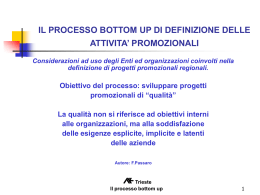 IL PROCESSO BOTTOM UP DI DEFINIZIONE DELLE ATTIVITA