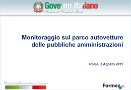 Monitoraggio sul parco autovetture delle pubbliche